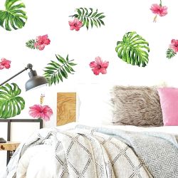 Αυτοκόλλητα τοίχου με λουλούδια Tropical Hibiscus Flower RMK3904SCS