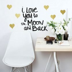 Αυτοκόλλητα τοίχου με ρητό Love You To The Moon RMK3166SCS