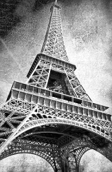 Πίνακας σε καμβά Vintage postcard with Eiffel Tower 45x65