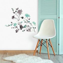 Αυτοκόλλητα τοίχου με λουλούδια  Blossom Watercolor Bird Branch RMK2687SCS