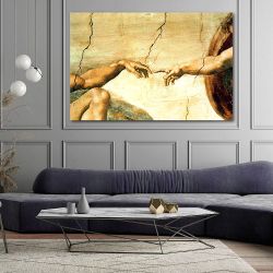 Πίνακας σε καμβά Michelangelo - Creation of Adam (detail)