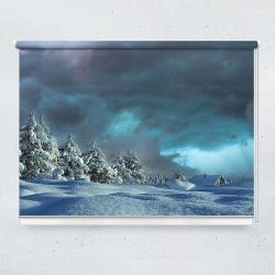 Ρόλερ με ψηφιακή εκτύπωση Χιονισμένο σπίτι στο βουνό