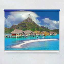 Ρόλερ με ψηφιακή εκτύπωση Ρομαντική παραλία στα νησιά Μπόρα Μπόρα