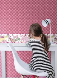 Παιδική ταπετσαρία τοίχου σε ροζ απόχρωση από τη συλλογή Waverly Kids. Framework
