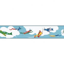 Παιδική μπορντούρα με αεροπλανάκια από τη συλλογή Waverly Kids.Cloud Cover
