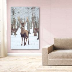 Πίνακας σε καμβά Red deer in winter