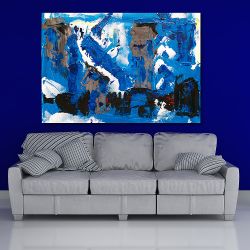 Πίνακας σε καμβά Blue acuarella