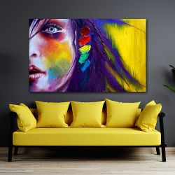 Πίνακας σε καμβά πολύχρωμη κοπέλα