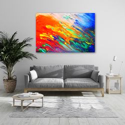 Πίνακας σε καμβά abstract with orange and blue