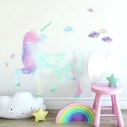 Παιδικά αυτοκόλλητα τοίχου Galaxy Unicorn Giant with Glitter RMK3845GM