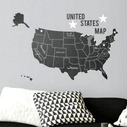 Αυτοκόλλητα τοίχου με χάρτη United States Chalk Map Giant