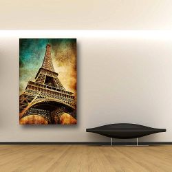 Πίνακας σε καμβά Vintage postcard with Eiffel Tower