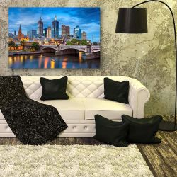 Πίνακας σε καμβά Cityscape image of Melbourne, Australia