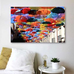 Πίνακας σε καμβά Colored umbrellas in Spain