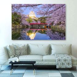 Πίνακας σε καμβά Himeji castle in spring
