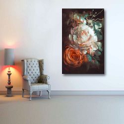 Πίνακας σε καμβά bouquet of roses with oil painting style