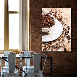 Πίνακας σε καμβά Κόκοι καφέ σε φλιτζάνι