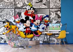 Παιδική φωτοταπετσαρία τοίχου με τον Mickey Mouse και τους φίλους του