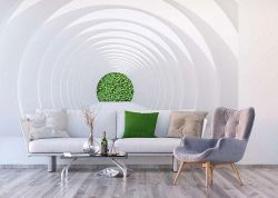 Φωτοταπετσαρία τοίχου με θέμα λευκό τούνελ που οδηγεί σε περασιά