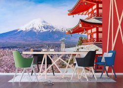 Φωτοταπετσαρία τοίχου με θέμα ένα χιονισμένο βουνό στην Ιαπωνία