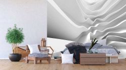 Φωτοταπετσαρία τοίχου με θέμα διάφορα σχέδια σε λευκή απόχρωση