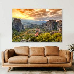 Πίνακας σε καμβά Meteora Monasteries Greece