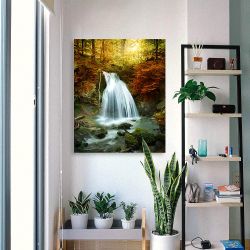 Πίνακας σε καμβά Waterfall in a Forest