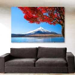 Πίνακας σε καμβά Mount Fuji reflected in lake Yamanaca