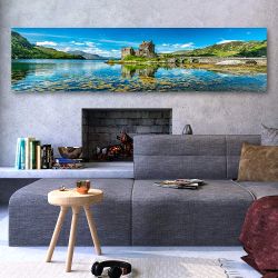 Πίνακας σε καμβά Eilean Donan Castle during a warm summer day 100*40