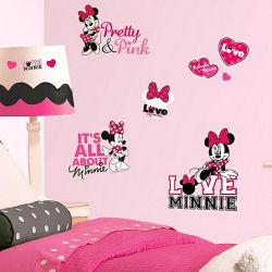 Παιδικά αυτοκόλλητα τοίχου Minnie Loves Pink Wall Decals RMK2180SCS