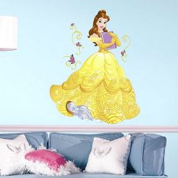 Παιδικά αυτοκόλλητα τοίχου Disney Princess Belle Sparkling Giant RMK3206GM