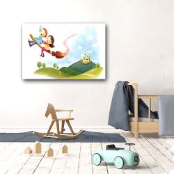 Παιδικός πίνακας σε καμβά Children Flying on Bloom