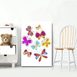 Παιδικός πίνακας σε καμβά Butterflies
