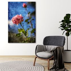 Πίνακας σε καμβά Τριαντάφυλλα σε μπλέ φόντο
