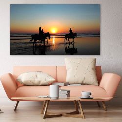 Πίνακας σε καμβά - Άλογα δίπλα στην θάλασσα