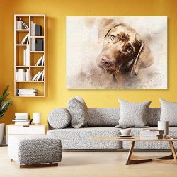 Πίνακας σε καμβά - Σκύλος σε σέπια