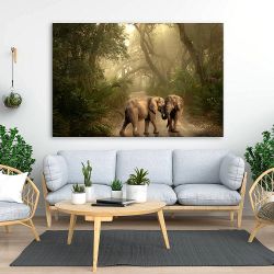 Πίνακας σε καμβά - Ζευγάρι Ελεφάντων