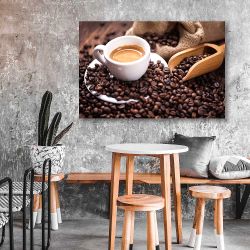 Πίνακας σε καμβά Espresso next to coffee grounds