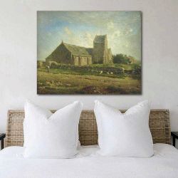 Πίνακας σε καμβά Jean-Francois Millet - The Church of Greville