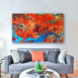 Πίνακας σε καμβά Abstract blue river