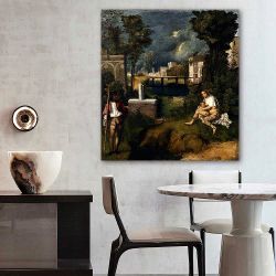 Πίνακας σε καμβά Giorgione The tempest