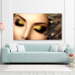 Πίνακας σε καμβά Gold Glittering Eyeshadows