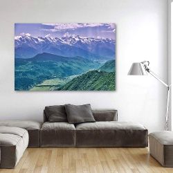 Πίνακας σε καμβά green mountain landscape