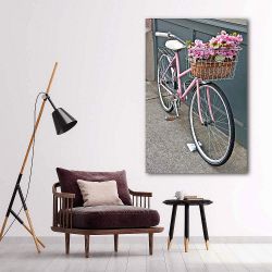 Πίνακας σε καμβά Ποδήλατο με λουλούδια