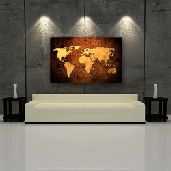 Πίνακας σε καμβά Modern Brown Map