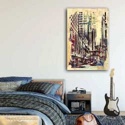 Πίνακας σε καμβά Abstract Grunge Cityscape