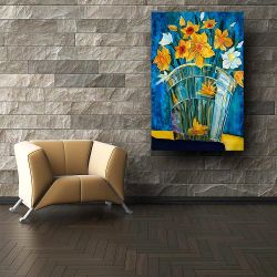 Πίνακας σε καμβά Batik bouquet og Narcissus