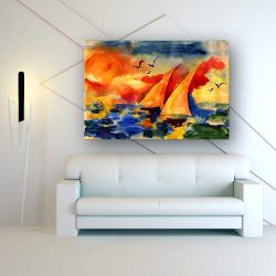 Πίνακας σε καμβά art - Yellow Sails in the sunset
