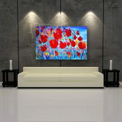 Πίνακας σε καμβά art Acrilic Red Flowers