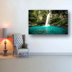 Πίνακας σε καμβά Majestic waterfall in Costa Rica